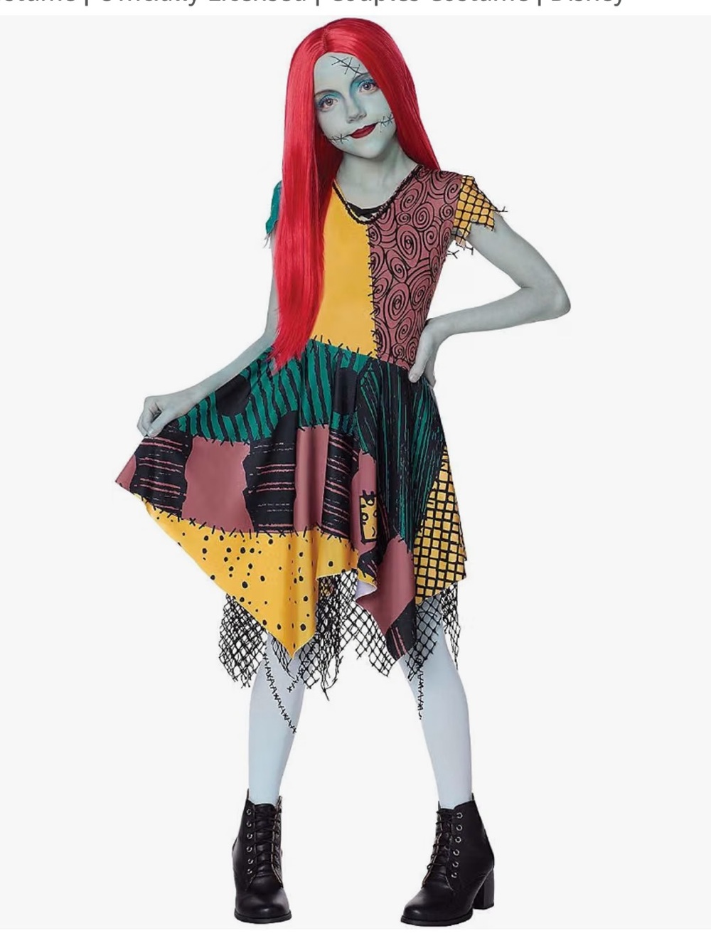 Spirit Halloween Nightmare Before Christmas Sally Child Costume Size XL 14-16